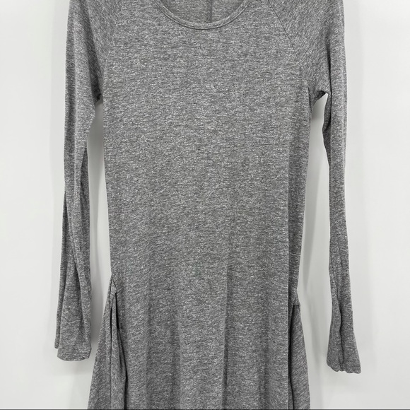 Monrow Tie Front Dress in Granite Grey Long Sleeve Size Small - Picture 5 of 15